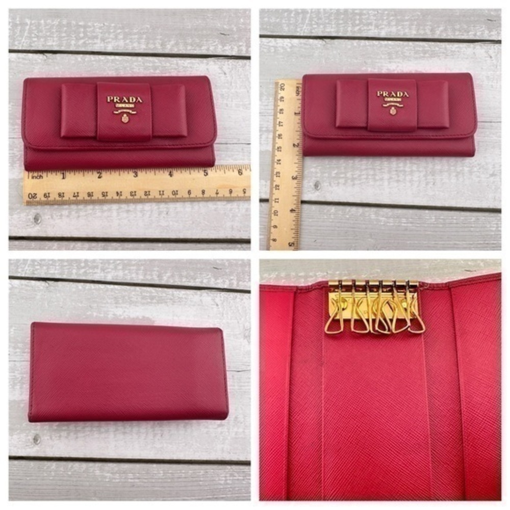 EXCELLENT CONDITION Authentic Prada Saffiano Key Pouch. Color: Pink. - Picture 10 of 14